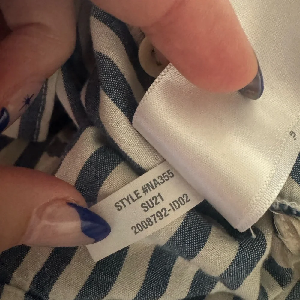 Madewell size S oversized boxy button up shirt signature‎ poplin Blue stripe